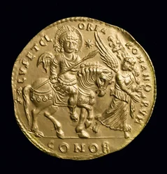Kopie der großen Goldmedaille von Justinian I. (527-65 n. Chr.) Rückseite, ca. 534 n. Chr.